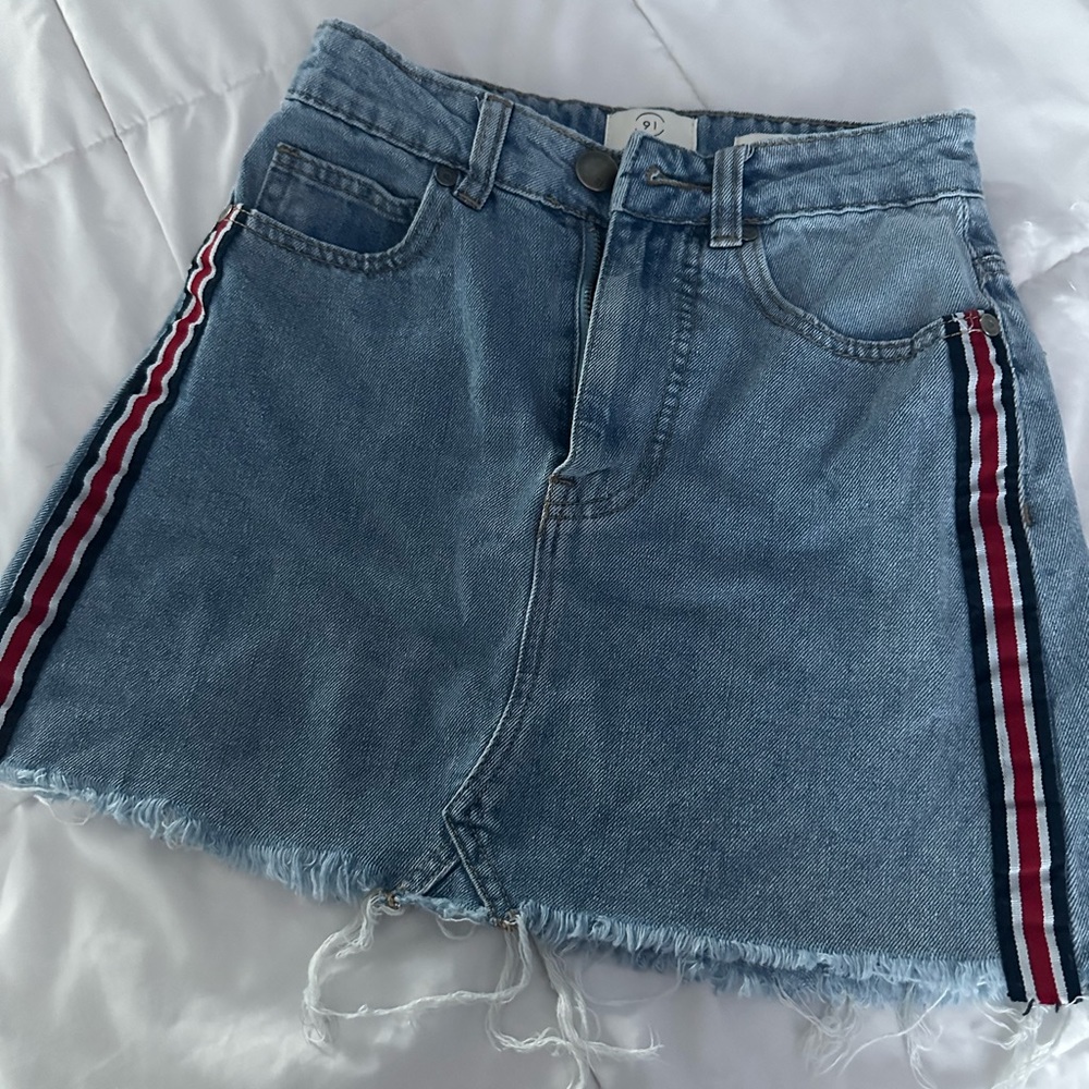 COTTON ON STRIPED DENIM SKIRT